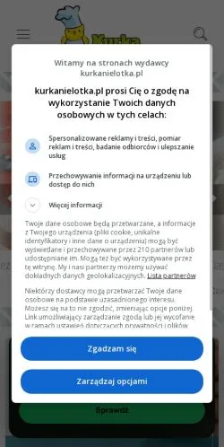 Podgląd witryny Kurkanielotka, medium z kraju Polska do artykułów sponsorowanych