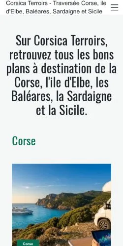 Anteprima del sito Corsica Terroirs, media di Francia per articoli sponsorizzati
