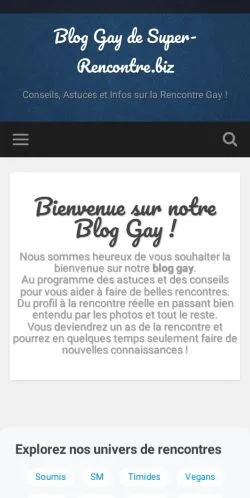 Anteprima del sito Blog Gay de Super-Rencontre.biz, media di Francia per articoli sponsorizzati