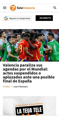Anteprima del sito 7TeleValencia, media di Spagna per articoli sponsorizzati