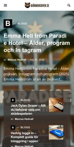 Podgląd witryny Bjornen Sover, medium z kraju Szwecja do artykułów sponsorowanych
