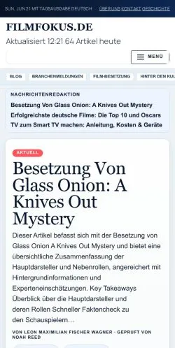 Anteprima del sito filmfokus.de -, media di Germania per articoli sponsorizzati