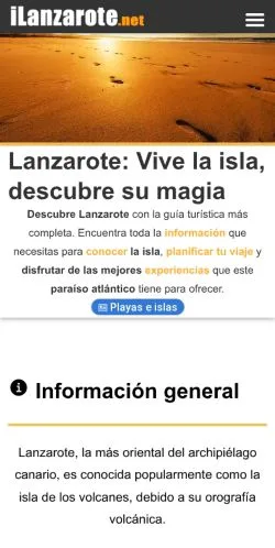 Anteprima del sito Guia de viajes de Lanzarote, media di Spagna per articoli sponsorizzati