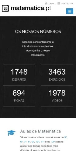 Forhåndsvisning av nettstedet Portal de Matemática, medium fra Portugal for sponsede artikler