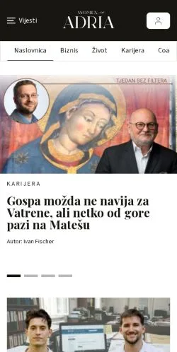 Podgląd witryny Women in Adria, medium z kraju Chorwacja do artykułów sponsorowanych