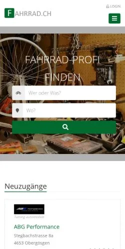 Anteprima del sito fahrrad, media di Svizzera per articoli sponsorizzati