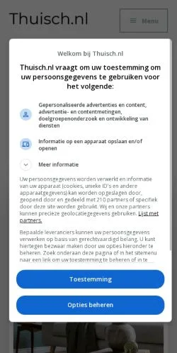 Anteprima del sito Thuisch Wooninspiratie, media di Paesi Bassi per articoli sponsorizzati