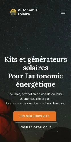 Anteprima del sito Autonomie Solaire, media di Francia per articoli sponsorizzati