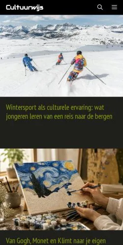 Pré-visualização do site Cultuurwijs, meio de Países Baixos para artigos patrocinados