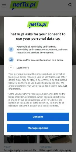 Anteprima del sito NetTu, media di Polonia per articoli sponsorizzati