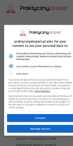 Anteprima del sito Praktyczny Ekspert, media di Polonia per articoli sponsorizzati