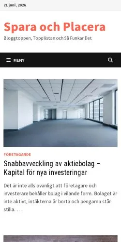 Anteprima del sito Spara Och Placera, media di Svezia per articoli sponsorizzati