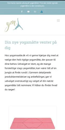 Podgląd witryny Yogamåtte, medium z kraju Dania do artykułów sponsorowanych