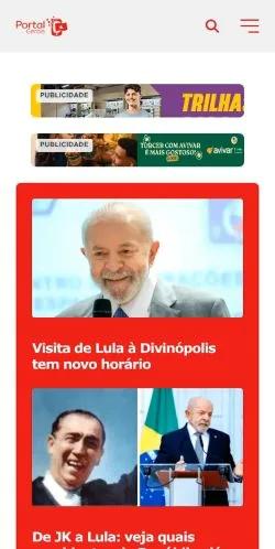 Podgląd witryny Portal Gerais, medium z kraju Brazylia do artykułów sponsorowanych