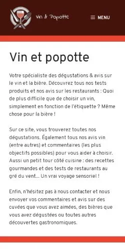Vista previa del sitio Vinetpopotte, medio de Francia para artículos patrocinados