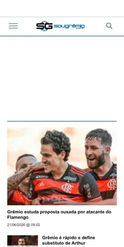 Anteprima del sito SouGremio, media di Brasile per articoli sponsorizzati