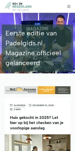 Anteprima del sito 50+ In Nederland, media di Paesi Bassi per articoli sponsorizzati