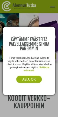 Anteprima del sito AlennusTutka, media di Finlandia per articoli sponsorizzati