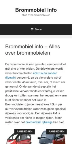 Anteprima del sito Brommobiel Info, media di Paesi Bassi per articoli sponsorizzati