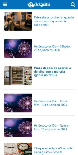 スポンサード記事向けのブラジルメディア、ClickGrátisのサイトプレビュー