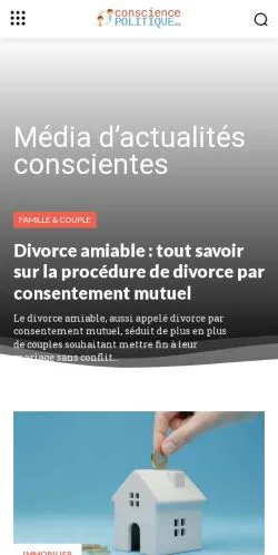 Anteprima del sito Conscience Politique, media di Francia per articoli sponsorizzati