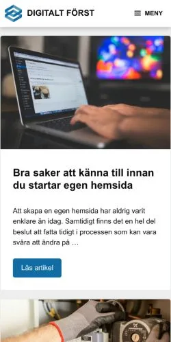 Anteprima del sito Digitalt Först, media di Svezia per articoli sponsorizzati