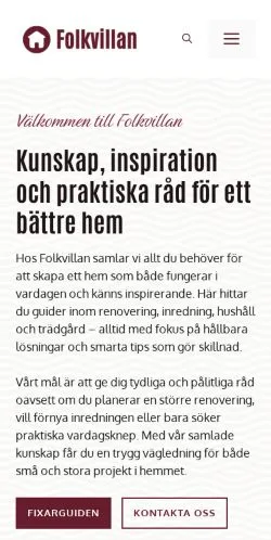 Anteprima del sito Folkvillan, media di Svezia per articoli sponsorizzati