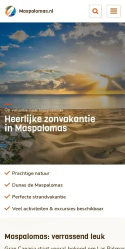 Podgląd witryny Vakantie Maspalomas, medium z kraju Holandia do artykułów sponsorowanych