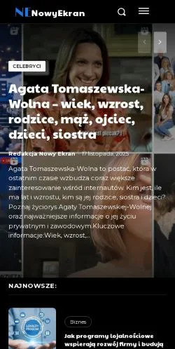 Podgląd witryny Nowy Ekran, medium z kraju Polska do artykułów sponsorowanych