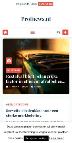 Anteprima del sito Profnews.nl -, media di Paesi Bassi per articoli sponsorizzati