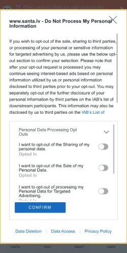 スポンサード記事向けのラトビアメディア、Santaのサイトプレビュー