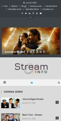 Forhåndsvisning af Streaminfo, medie fra Sverige til sponsorerede artikler