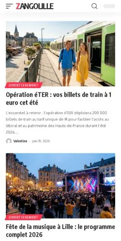 Anteprima del sito ZangoLille, media di Francia per articoli sponsorizzati
