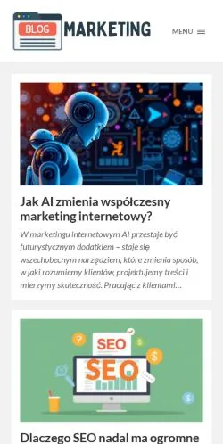Anteprima del sito Blog Marketing, media di Polonia per articoli sponsorizzati