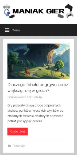 Anteprima del sito Maniak Gier, media di Polonia per articoli sponsorizzati