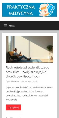 스폰서 기사용 폴란드 매체 Praktyczna Medycyna 사이트 미리보기