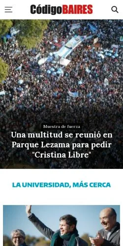 Pré-visualização do site Codigo Baires, meio de Argentina para artigos patrocinados