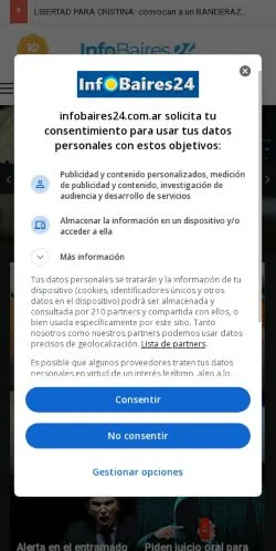 Anteprima del sito Infobaires24, media di Argentina per articoli sponsorizzati