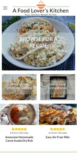 Sponsorlu makaleler için Amerika Birleşik Devletleri medyası A Food Lover's Kitchen sitesinin önizlemesi
