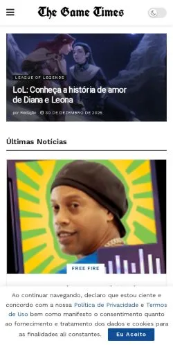 Vorschau der Website The Game Times, Medium aus Brasilien für gesponserte Artikel