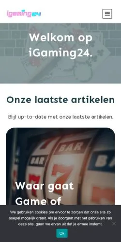 Aperçu du site iGaming24, média de Pays-Bas pour articles sponsorisés