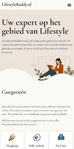 Anteprima del sito LifestyleBuddy, media di Paesi Bassi per articoli sponsorizzati