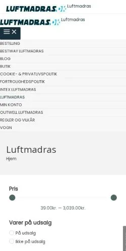 Voorbeeld van de site Luftmadras, medium uit Denemarken voor gesponsorde artikelen