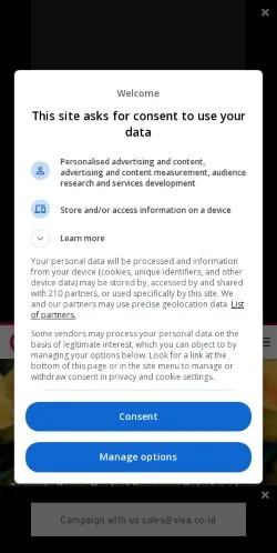 Anteprima del sito Olret Viva, media di Indonesia per articoli sponsorizzati