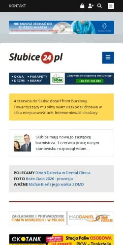 Anteprima del sito Słubice24, media di Polonia per articoli sponsorizzati