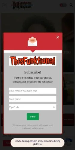 Anteprima del sito Thisfunktional, media di Stati Uniti per articoli sponsorizzati