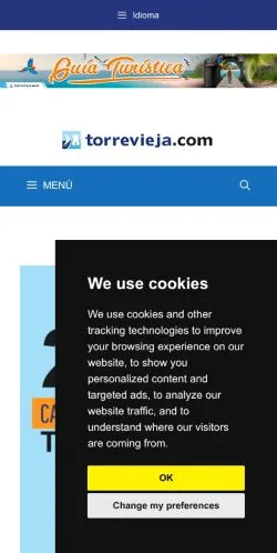 Pré-visualização do site Torrevieja, meio de Espanha para artigos patrocinados