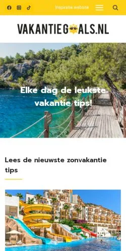 Anteprima del sito VakantieGoals, media di Paesi Bassi per articoli sponsorizzati