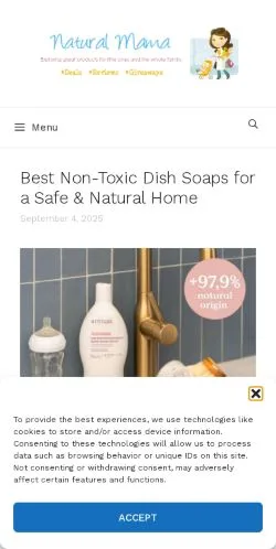 Anteprima del sito Natural Mama, media di Stati Uniti per articoli sponsorizzati