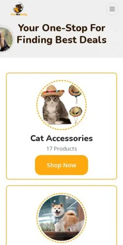 Anteprima del sito PetMeDaily, media di Stati Uniti per articoli sponsorizzati